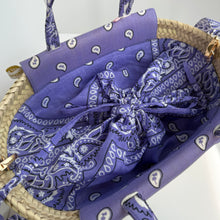 Load image into Gallery viewer, EIGHT ‘SORBET’ LILAC BANDANA BASKET BAG BY BOOM BESPOKE
