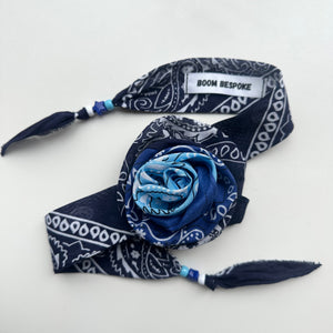 BLUE OMBRÉ BANDANA ROSE CHOKER BY BOOM BESPOKE