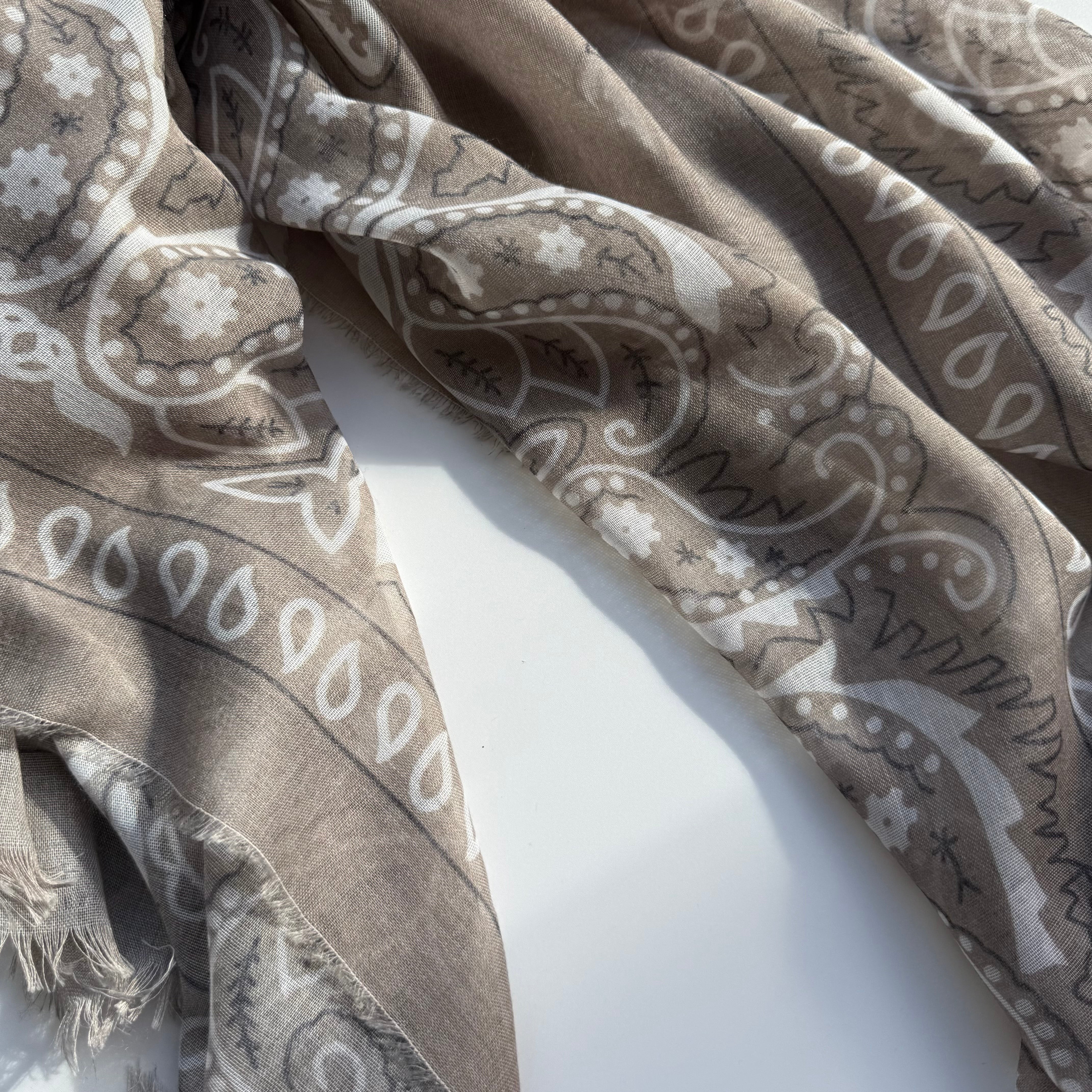 ‘TEA’ TAUPE THE MULTIWAY SQUARE BANDANA SCARF
