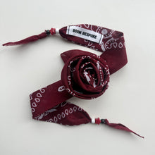 Load image into Gallery viewer, BURGUNDY BANDANA ROSE CHOKER BY BOOM BESPOKE

