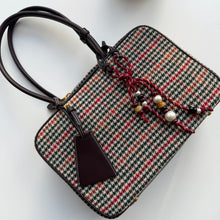 Load image into Gallery viewer, ‘DIY BEAD’ MULTICOLOURED HOUNDSTOOTH BOWLING BAG
