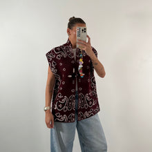 Load image into Gallery viewer, PREORDER ‘WINE’ BANDANA KNIT GILET WITH POCKETS
