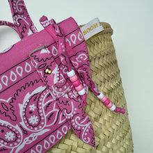 Load image into Gallery viewer, ‘BUBBLEGUM’ PINK BANDANA BASKET BAG BY BOOM BESPOKE
