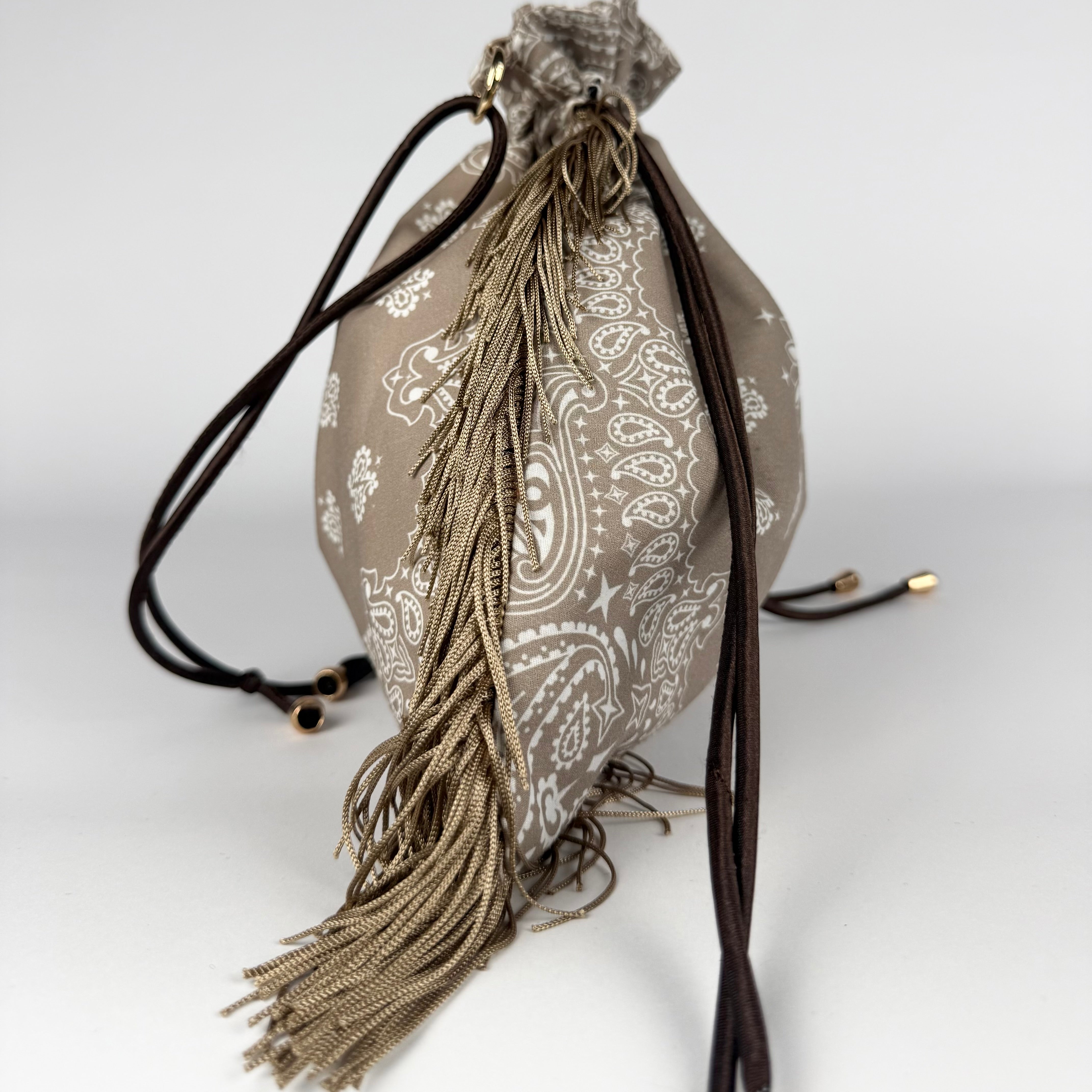 'TRUFFLE' TAUPE BANDANA POUCH BAG