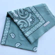 Load image into Gallery viewer, ‘MATCHA’ GREEN FINE KNIT BANDANA LARGE SCARF
