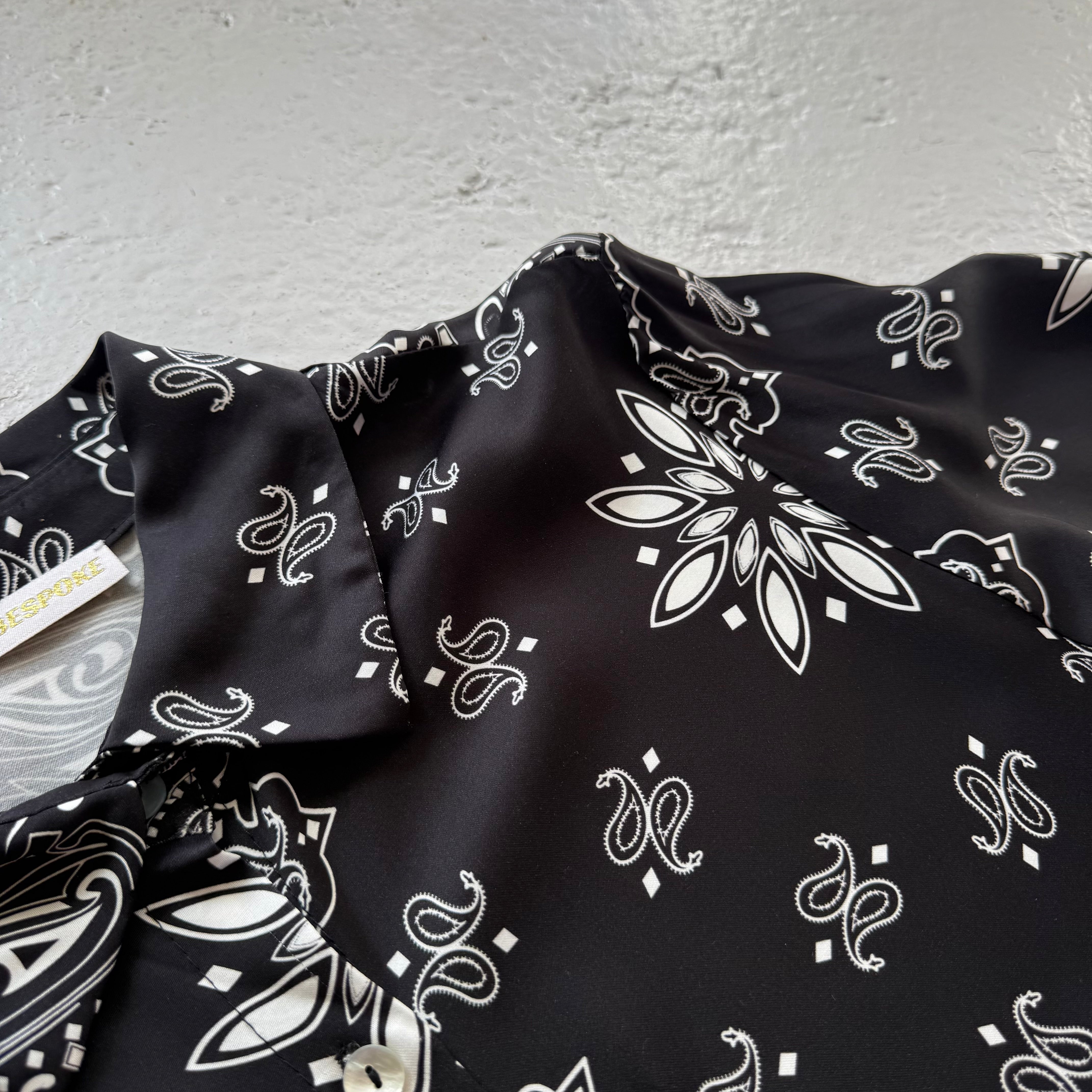 ‘INKED’ BLACK BANDANA SILK MAXI SHIRT DRESS