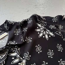 Load image into Gallery viewer, ‘INKED’ BLACK BANDANA SILK MAXI SHIRT DRESS

