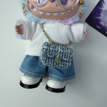 Load image into Gallery viewer, ´WHITE T &amp; JEANS’ LUCK BIG ENERGY BOOM BESPOKE LABUBU
