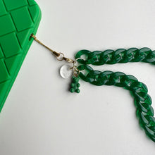 Load image into Gallery viewer, ‘QUEEN OF GREEN’  BOOM BESPOKE PHONE CHAIN CHARM
