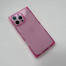 Load image into Gallery viewer, SQUARE TRANSPARENT PINK IPHONE CASE
