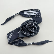 Load image into Gallery viewer, GREY BANDANA ROSE CHOKER BY BOOM BESPOKE
