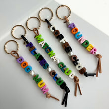 Load image into Gallery viewer, CHUNKY LEATHER BEADED BAG CHARM BY BOOM BESPOKE
