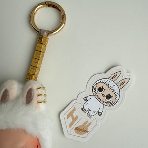 ‘CUSTOM TEXT’ ‘H’ PIN FOR LOVE (MINI) BOOM BESPOKE LABUBU NEUTRAL PACK