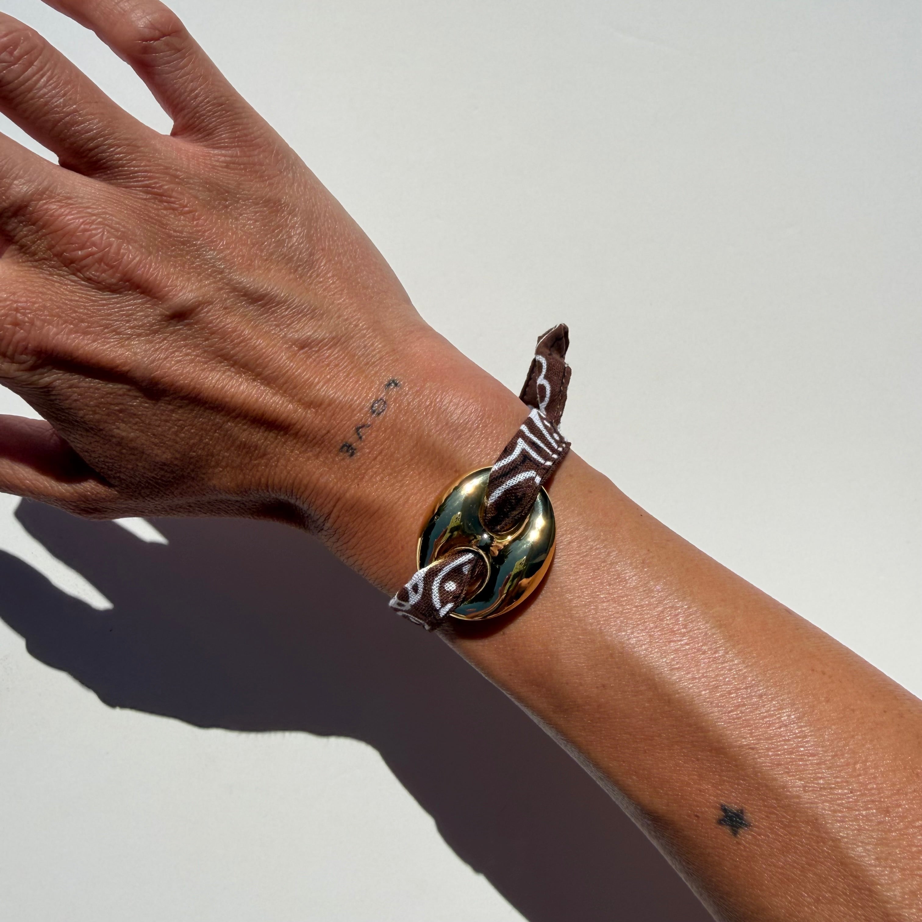 ‘ESPRESSO’ BROWN BANDANA WRAP BRACELET BY BOOM BESPOKE