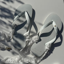 Load image into Gallery viewer, ‘BRIDE’ WHITE LACE HAVAIANAS TOP FLIP FLOPS BY BOOM BESPOKE
