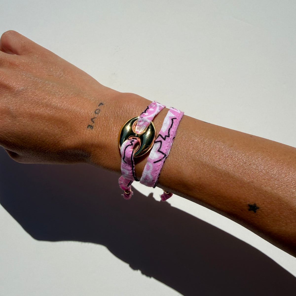 ‘GRAPEFRUIT’ PINK BANDANA WRAP BRACELET BY BOOM BESPOKE