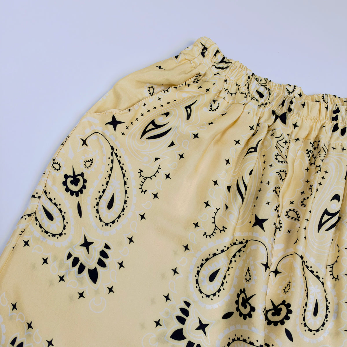 'LEMON SORBET' YELLOW BANDANA SILKY SHIRT & TROUSER SET