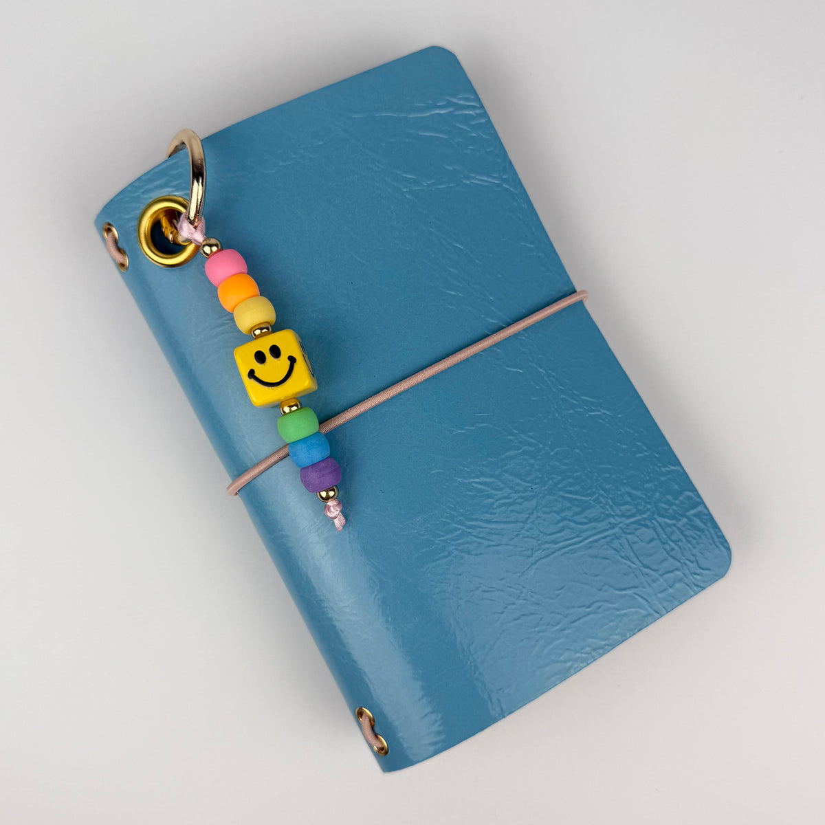 BLUE LEATHER BOOM BINDER POCKET SIZE JOURNAL COVER