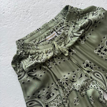 Load image into Gallery viewer, ‘CACTUS’ GREEN BANDANA SILK TROUSERS CO-ORD
