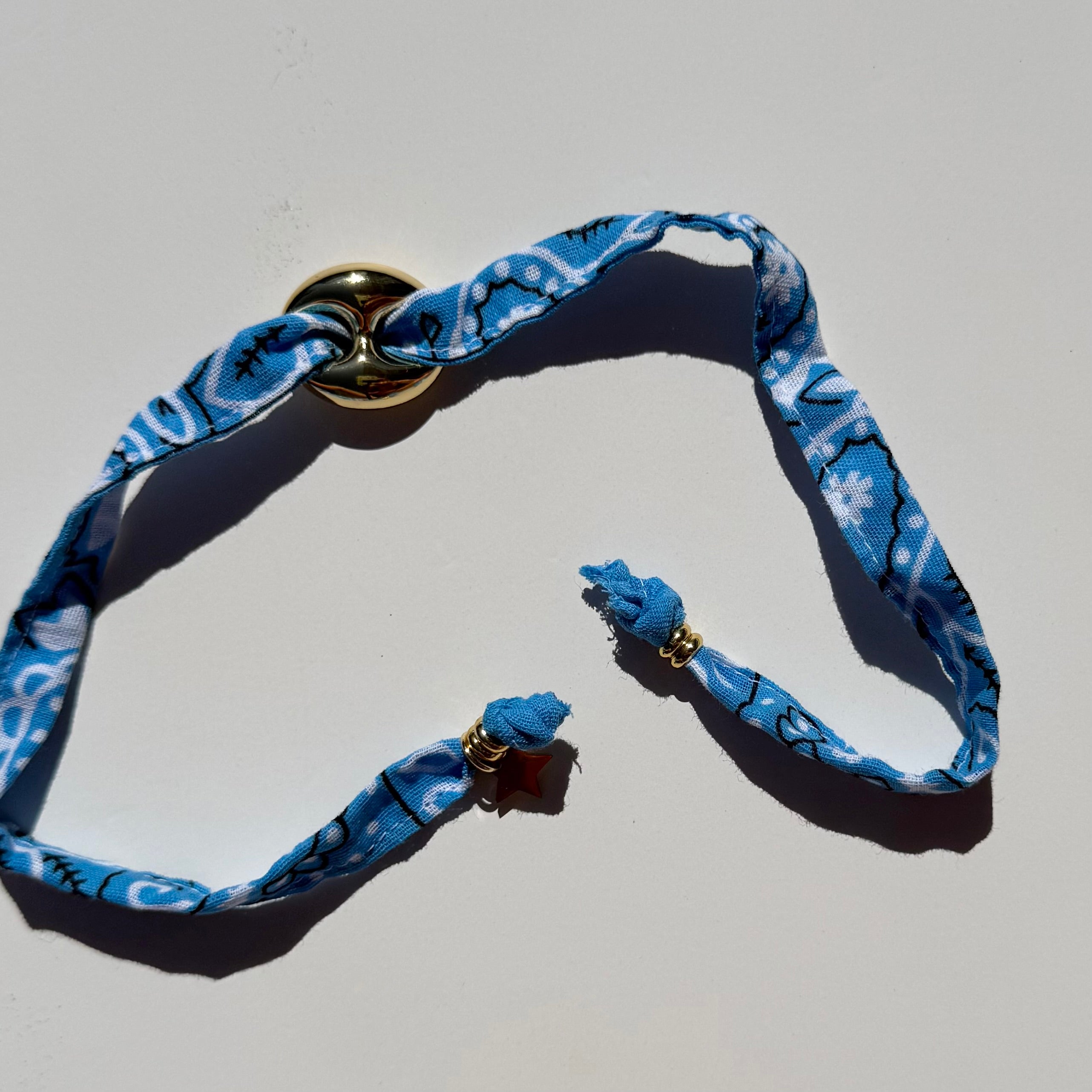 ‘BLUEBERRY’ BLUE BANDANA WRAP BRACELET BY BOOM BESPOKE