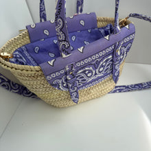 Load image into Gallery viewer, EIGHT ‘SORBET’ LILAC BANDANA BASKET BAG BY BOOM BESPOKE
