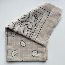 Load image into Gallery viewer, ‘VANILLA’ CREAM CHEQUERED FINE KNIT BANDANA LARGE SCARF
