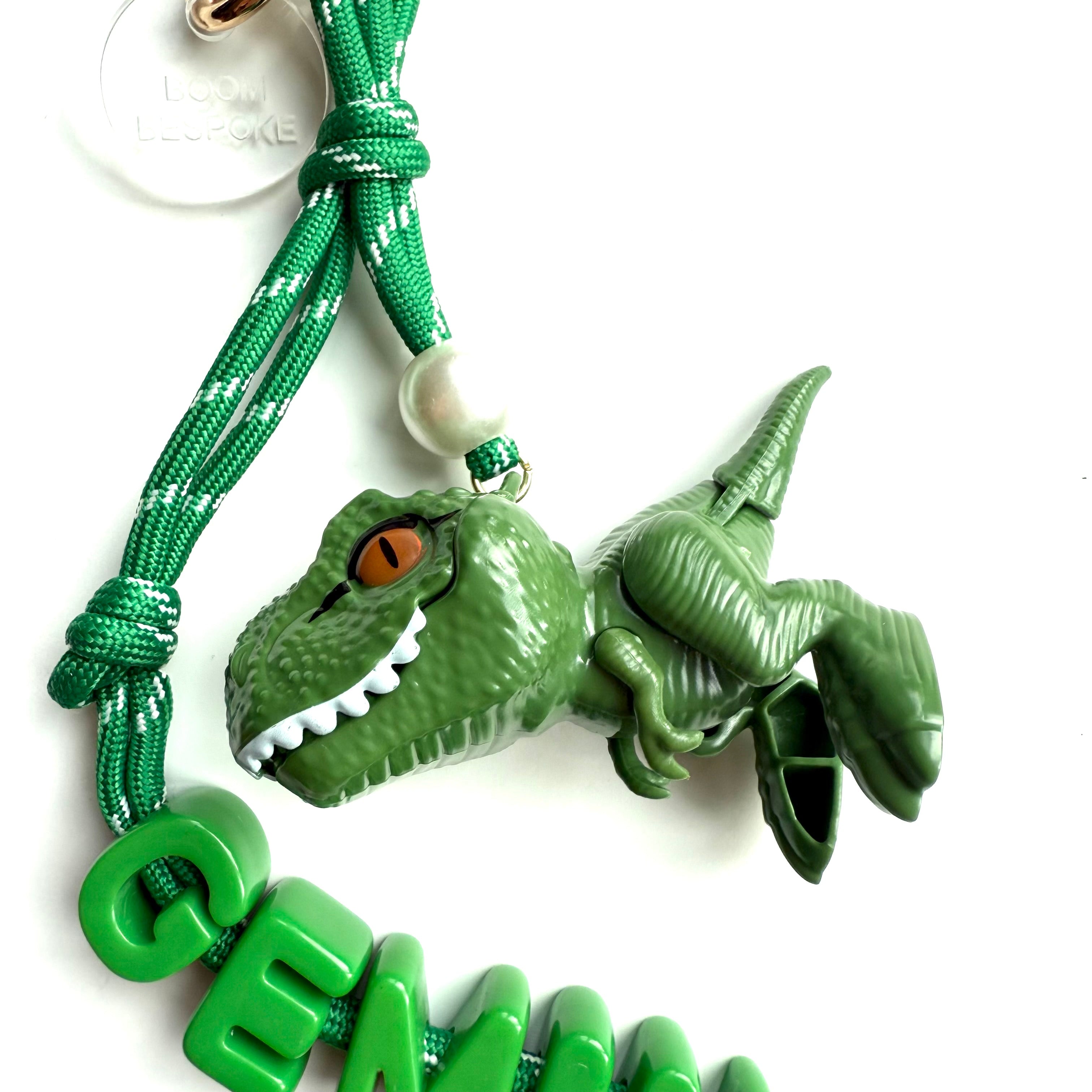 ‘DARLING DINO’ GREEN DINOSAUR BOOM BESPOKE BAG CHARM