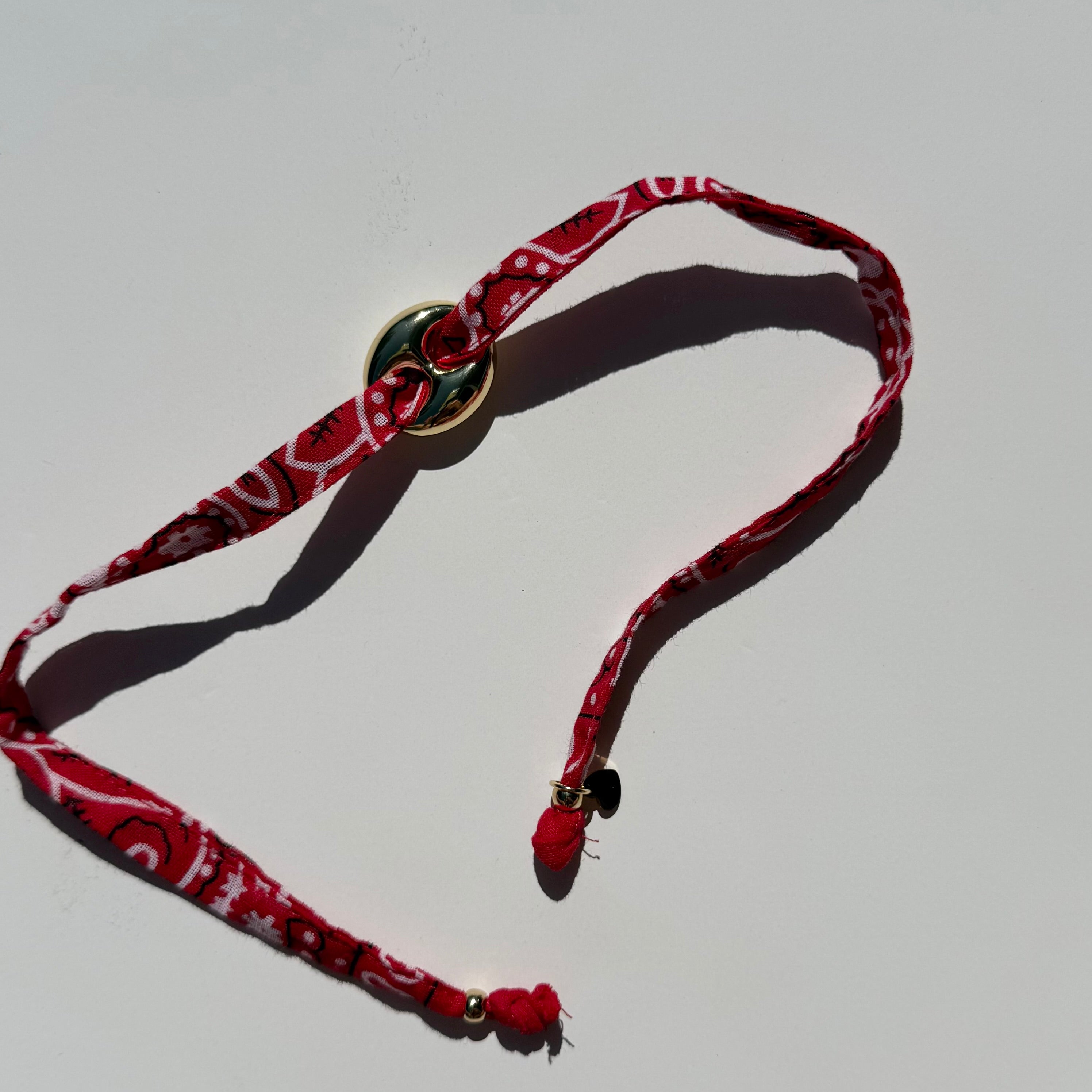 ‘CHERRY’ RED BANDANA WRAP BRACELET BY BOOM BESPOKE