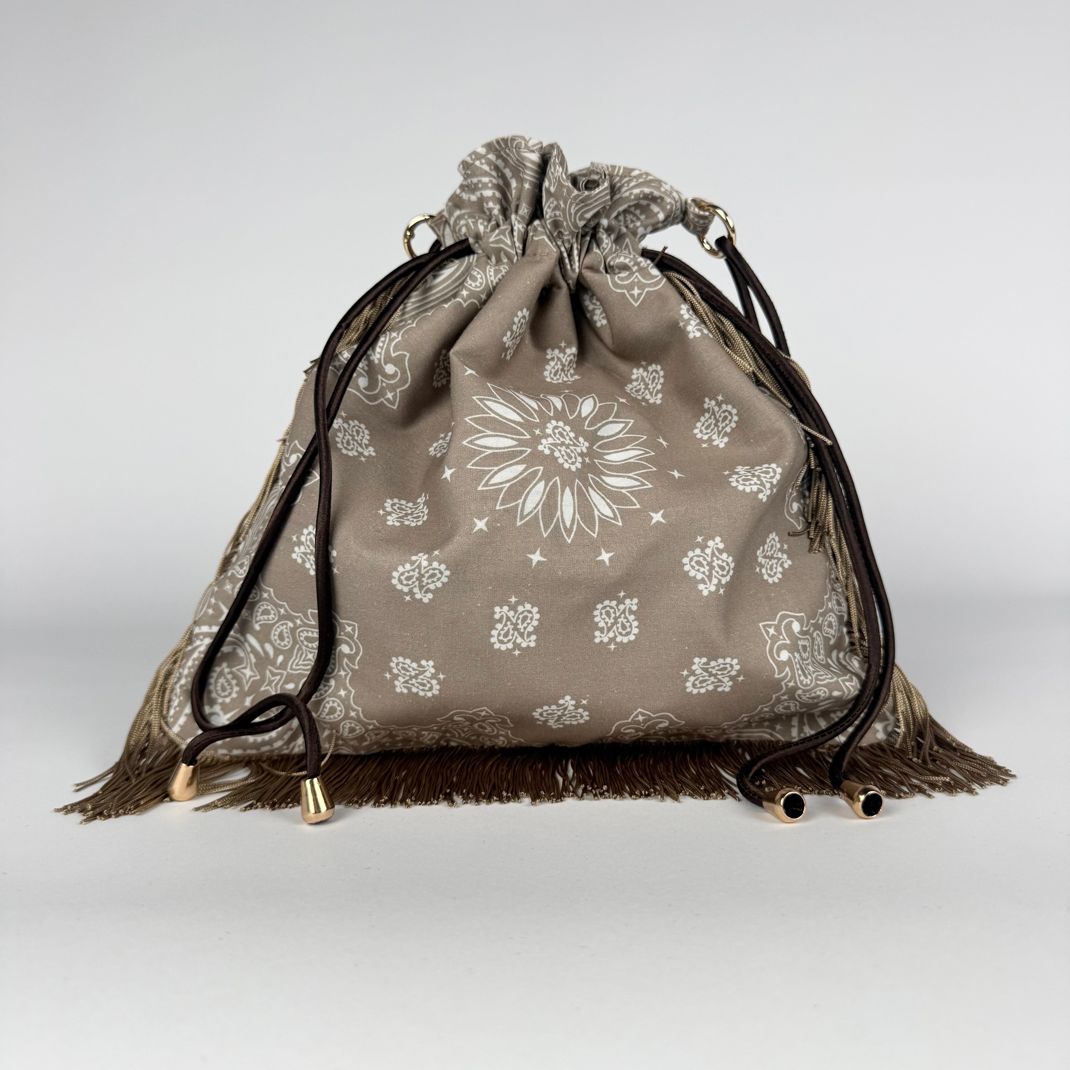 'TRUFFLE' TAUPE BANDANA POUCH BAG