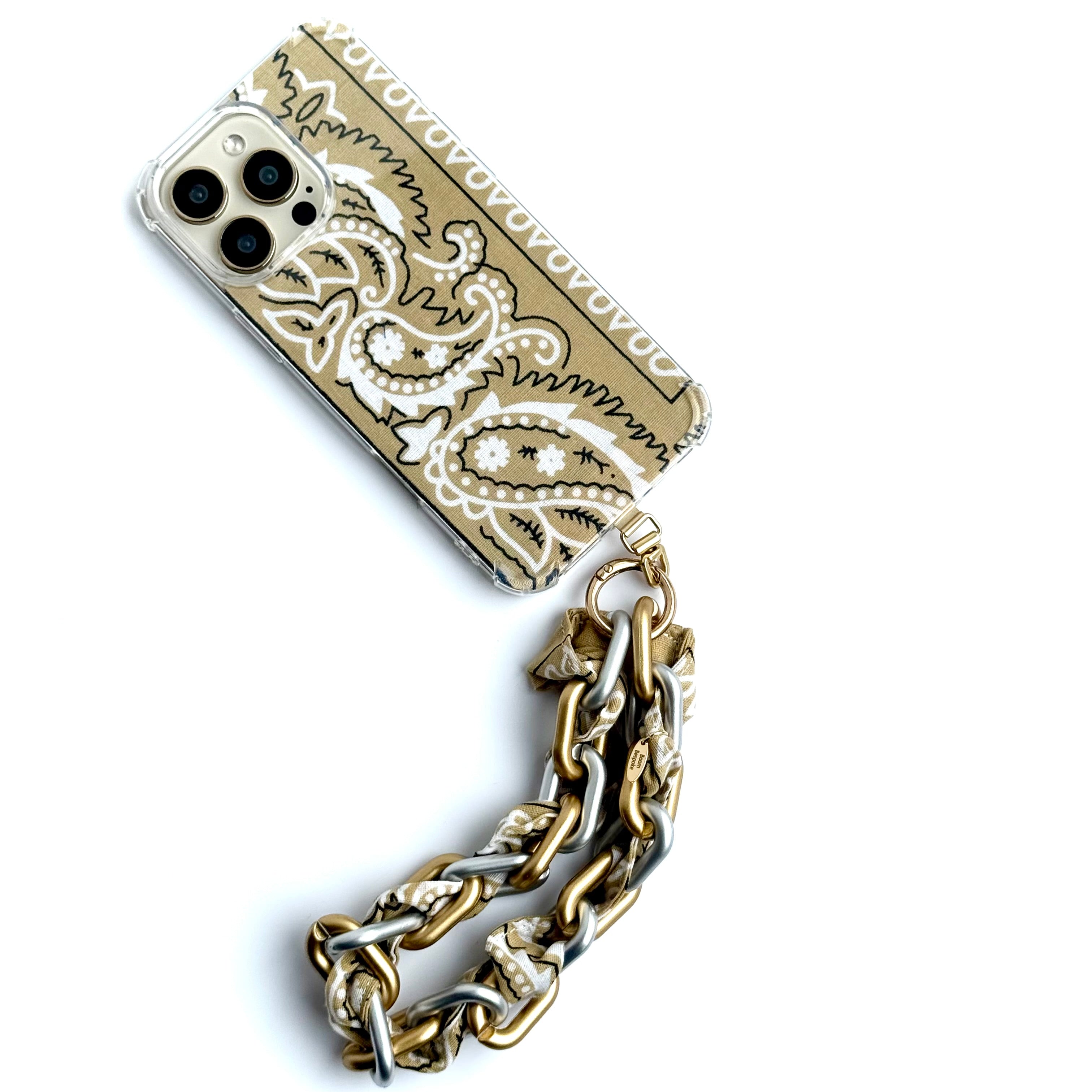 BEIGE BANDANA JELLY PHONE CHAIN