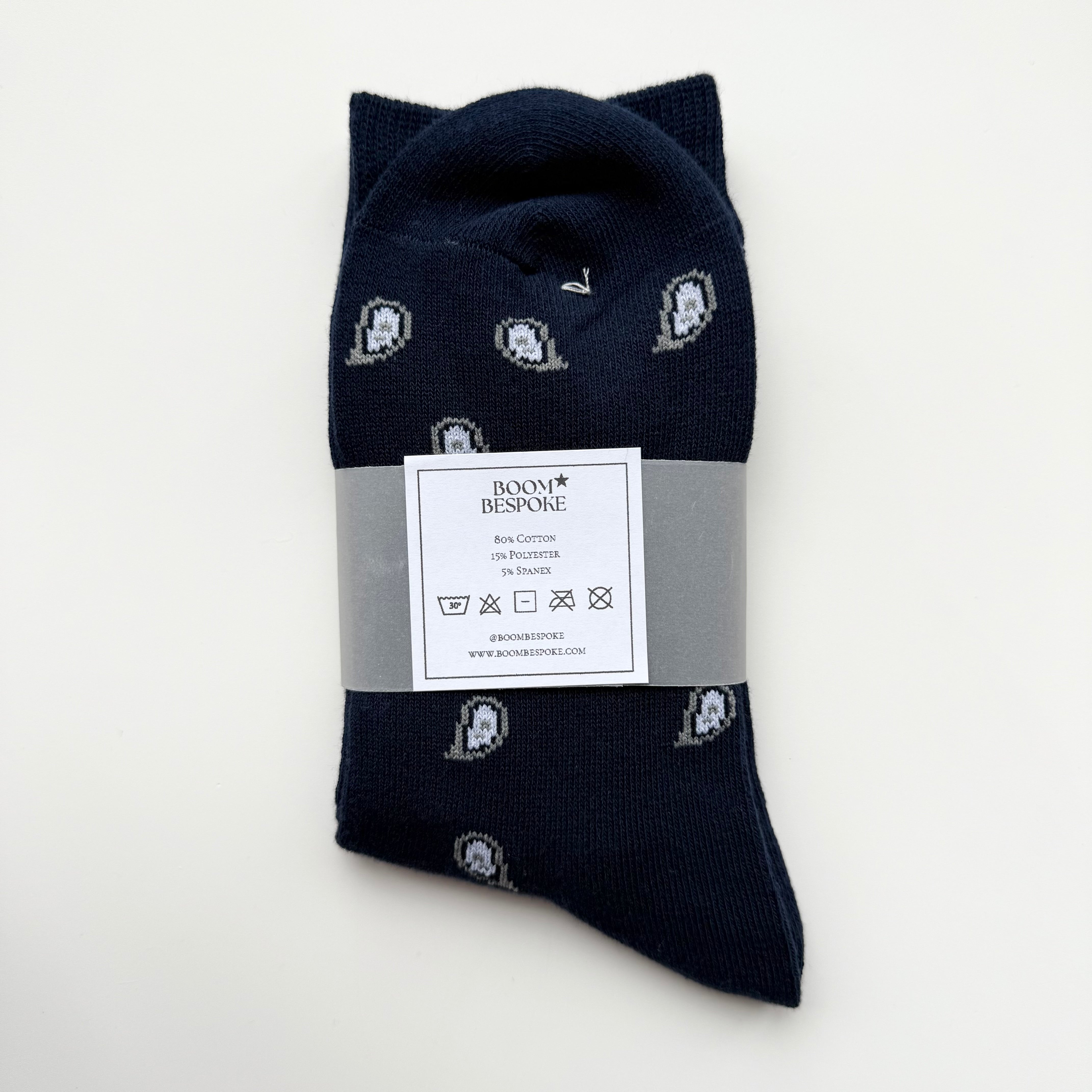‘MIDNIGHT’ NAVY BLUE BANDANA SOCKS