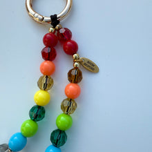 Load image into Gallery viewer, ‘S🌈ILE’ RAINBOW CRYSTAL SMILEY BAG CHARM / KEYRING BY BOOMBESPOKE

