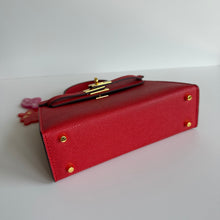Load image into Gallery viewer, ‘THE BOOM BAG’ RED SAFFIANO VEGAN LEATHER DOUBLE STRAP BAG
