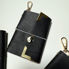 Load image into Gallery viewer, ‘YIN TO MY YANG’ MINI BLACK LEATHER BOOM BINDER
