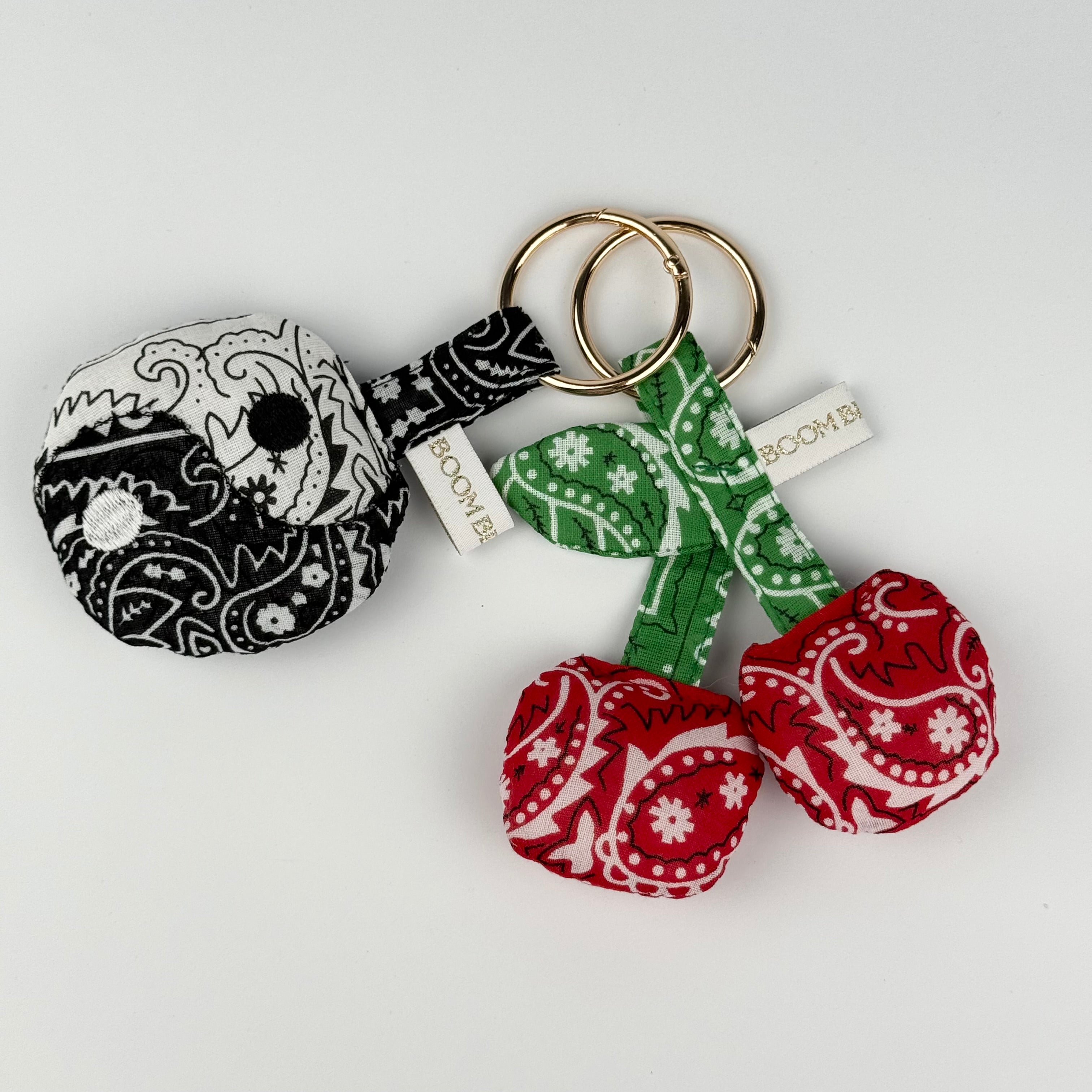 ‘CHERRY ON TOP’ BOOM PUFFY BANDANA CHERRIES BAG CHARM