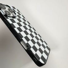 Load image into Gallery viewer, CHEQUERED BLACK &amp; WHITE IPHONE CASE
