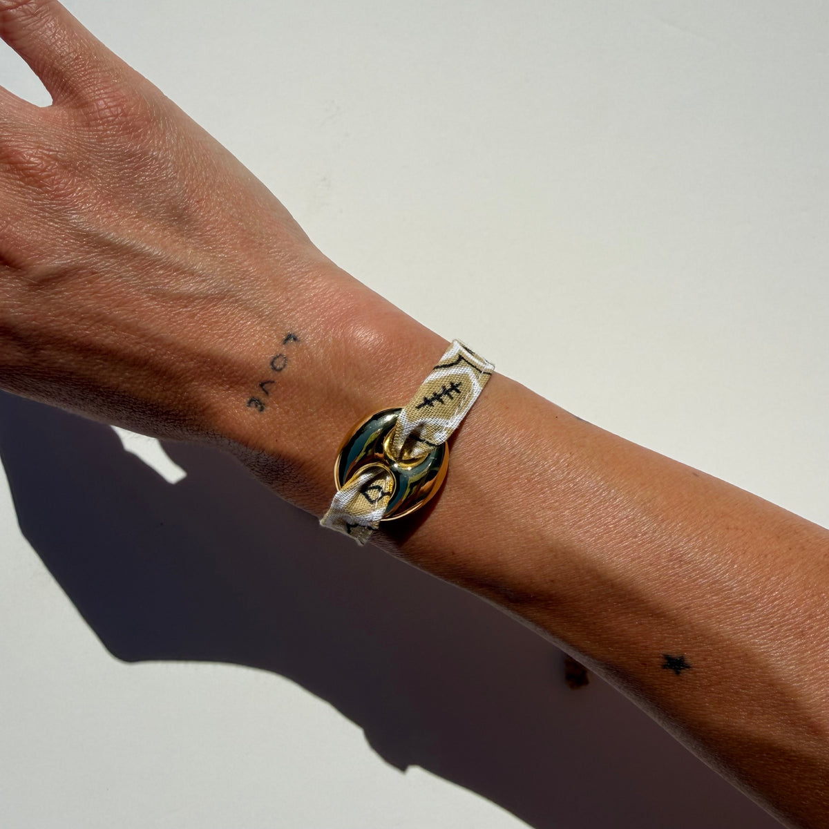 ‘CASHEW’ BEIGE BANDANA WRAP BRACELET BY BOOM BESPOKE