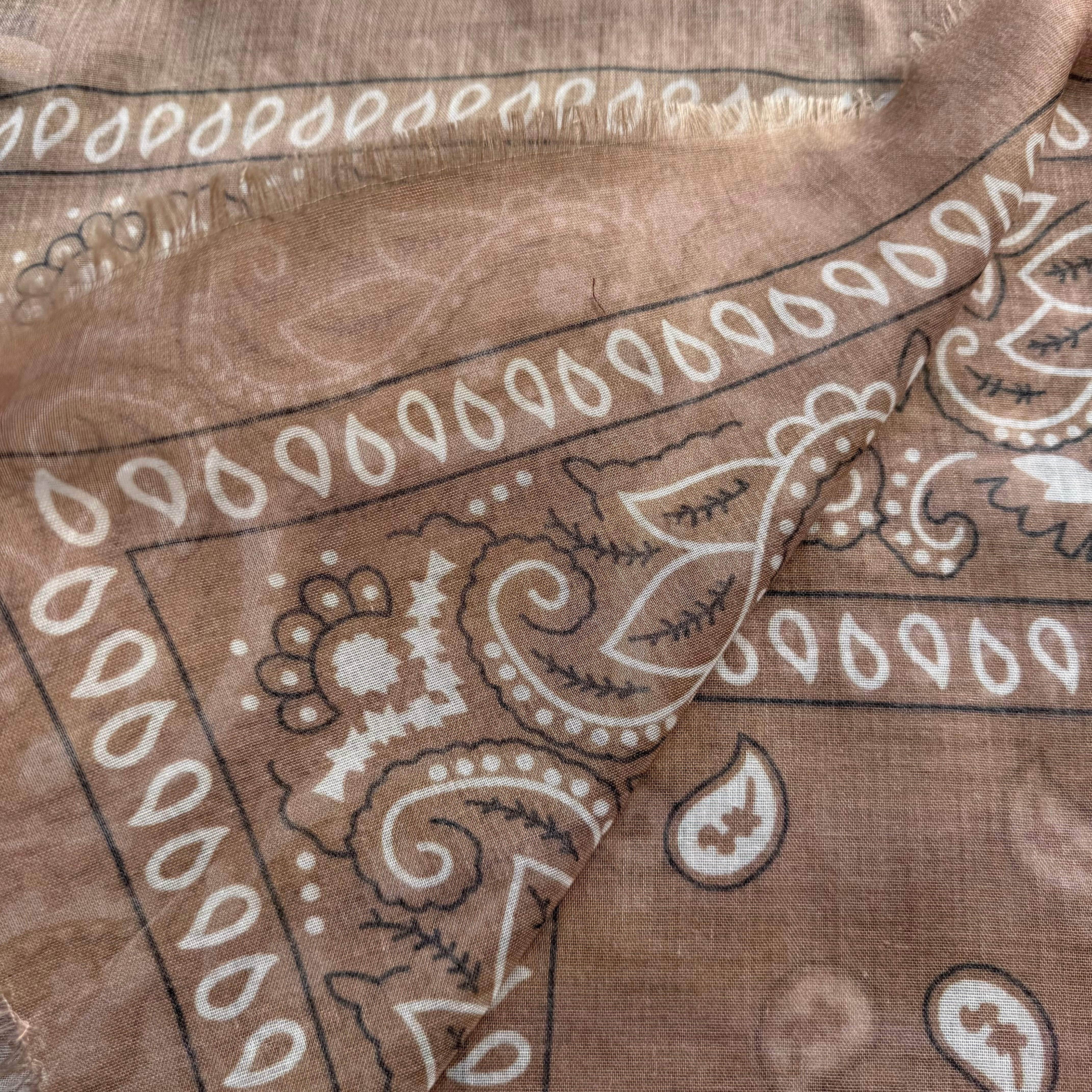 ‘TOFFEE’ TAN THE MULTIWAY SQUARE BANDANA SCARF