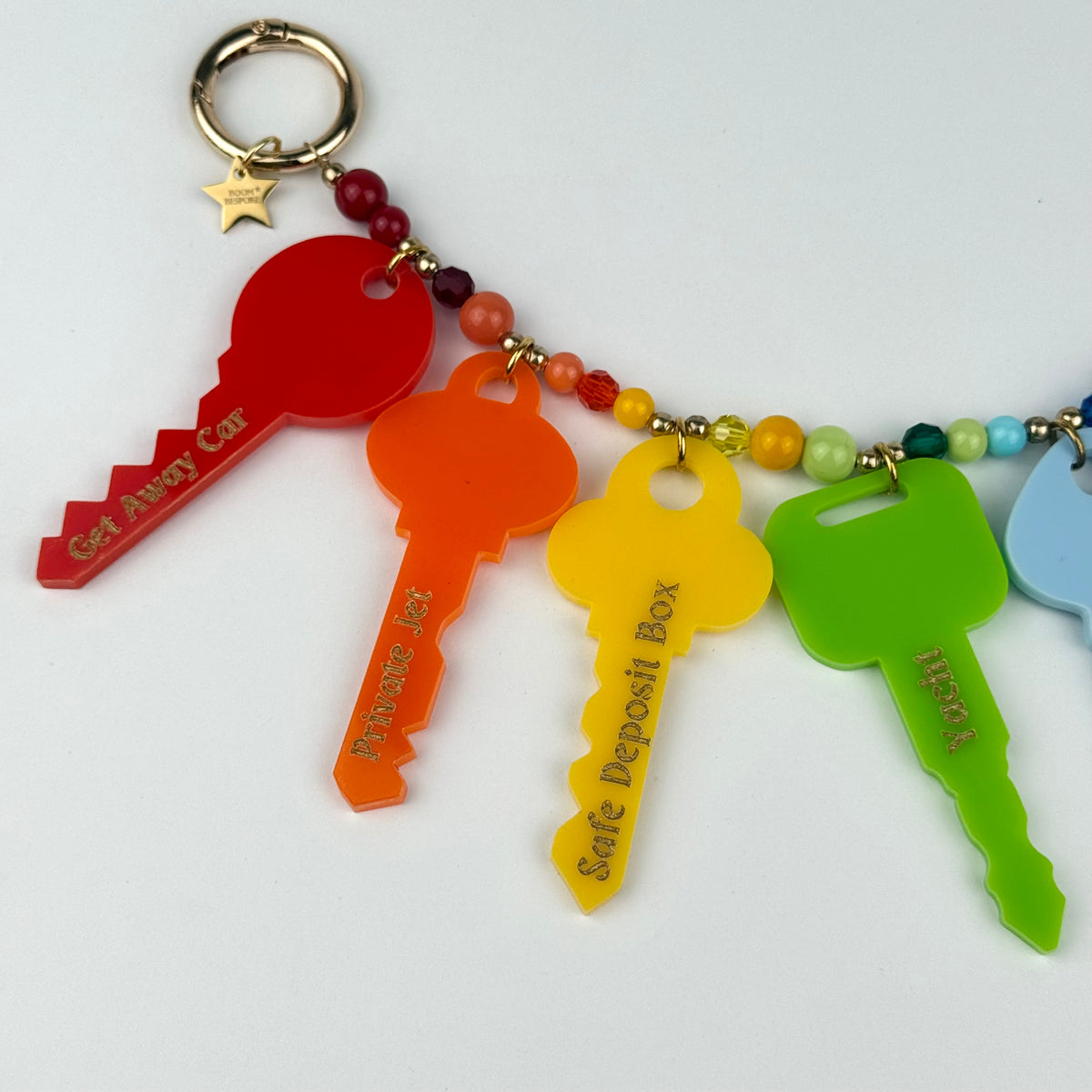 ‘KEYS TO THE GOOD LIFE’ BOOMBOW BEADED KEY BAG CHARM
