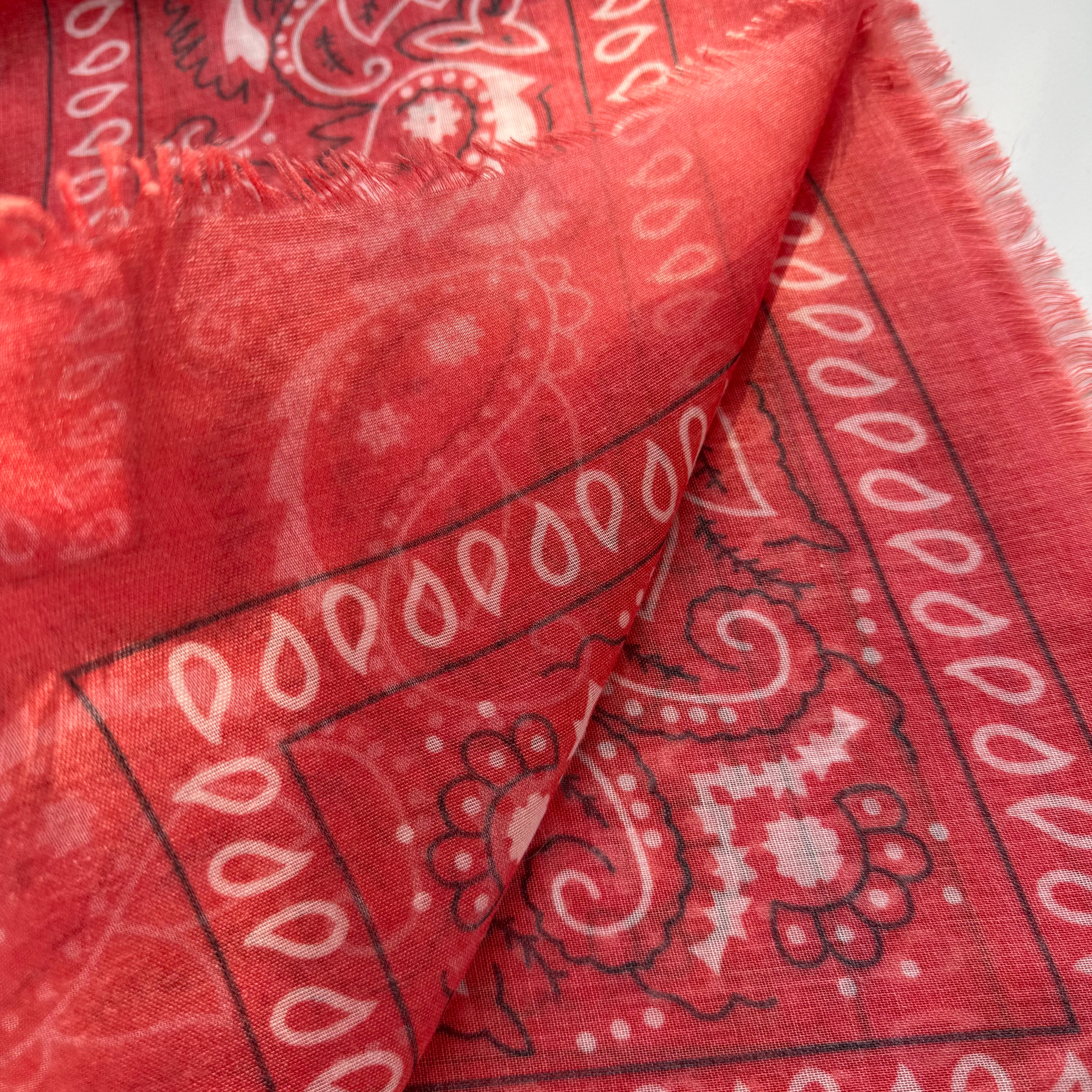 ‘WATERMELON’ RED THE MULTIWAY SQUARE BANDANA SCARF