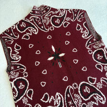 Load image into Gallery viewer, PREORDER ‘WINE’ BANDANA KNIT GILET WITH POCKETS
