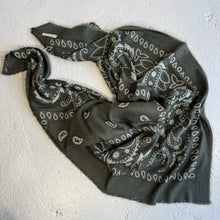 Load image into Gallery viewer, ‘OLIVE’ KHAKI GREEN FINE KNIT BANDANA SCARF
