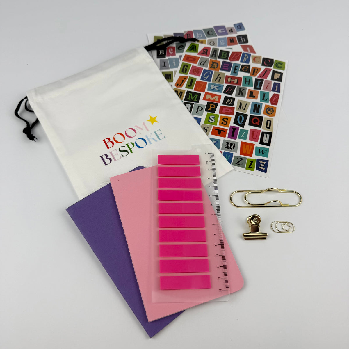 PINK LEATHER BOOM BINDER POCKET SIZE JOURNAL COVER