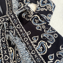 Load image into Gallery viewer, PREORDER‘MIDNIGHT’ BANDANA KNIT BELTED LONGLINE CARDIGAN
