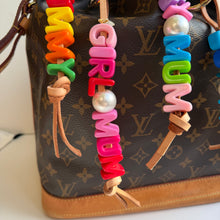 Load image into Gallery viewer, ‘MUM’ CHUNKY LEATHER BEADED BAG CHARM BY BOOM BESPOKE
