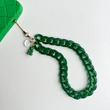 Load image into Gallery viewer, ‘QUEEN OF GREEN’  BOOM BESPOKE PHONE CHAIN CHARM
