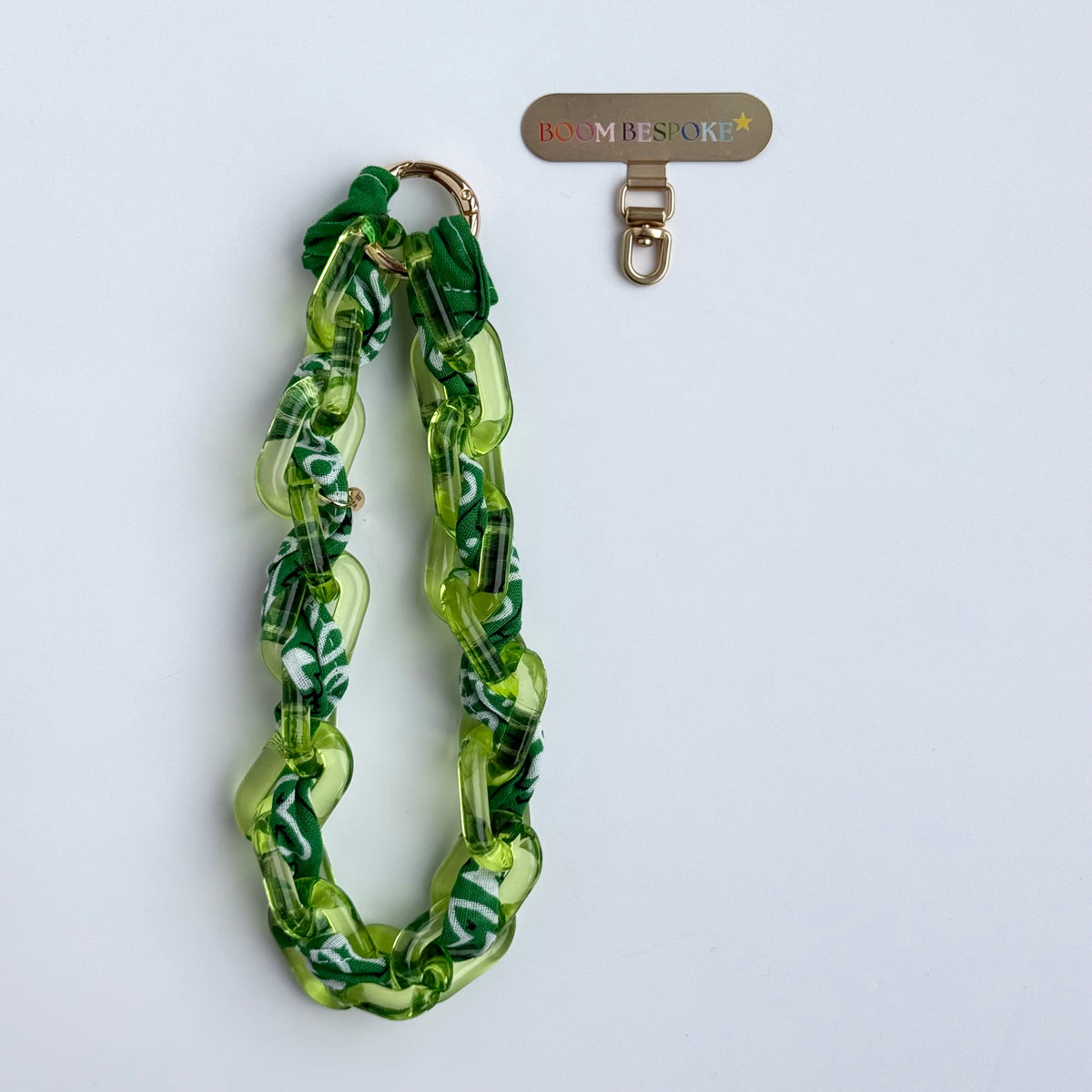 GREEN BANDANA JELLY PHONE CHAIN