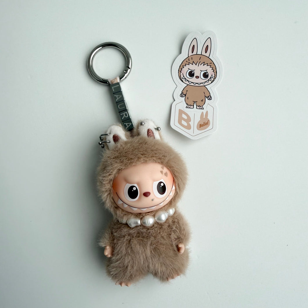 ‘CUSTOM TEXT’ ‘B’ PIN FOR LOVE (MINI) BOOM BESPOKE LABUBU NEUTRAL PACK