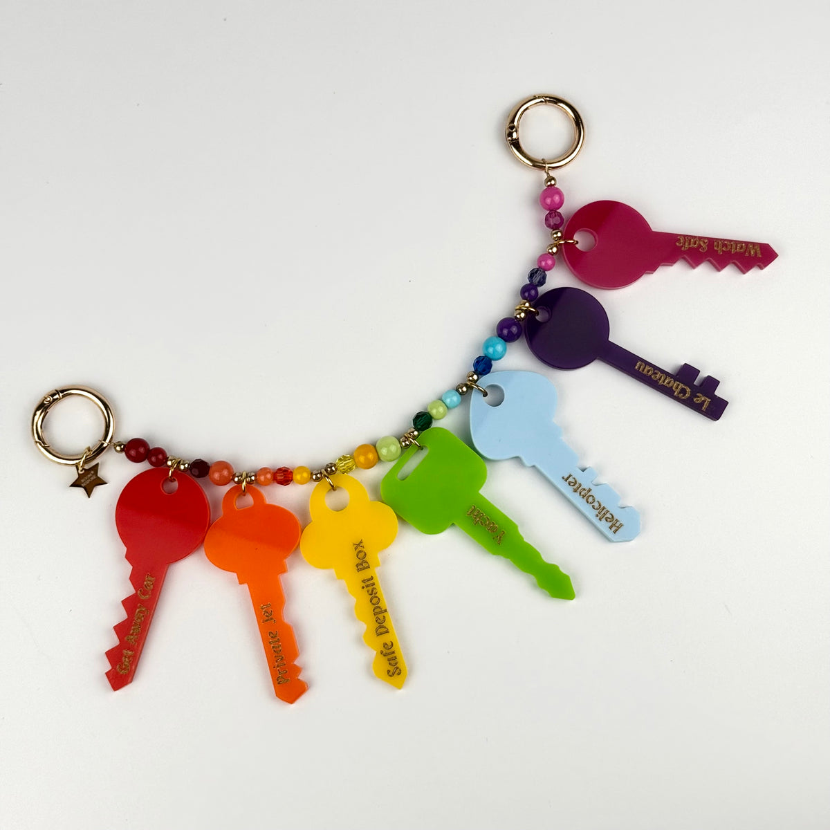 ‘KEYS TO THE GOOD LIFE’ BOOMBOW BEADED KEY BAG CHARM