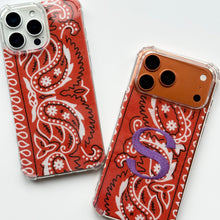 Load image into Gallery viewer, ORANGE EMBROIDERED BANDANA PHONE INSERT WITH CASE
